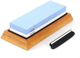 Knife Sharpening Stone Kit,Premium Whetstone Knife Sharpening Stone 2 Side Grit 1000/6000 Whetstone Knife Sharpener,with Non-Slip Bamboo&Silicon Base